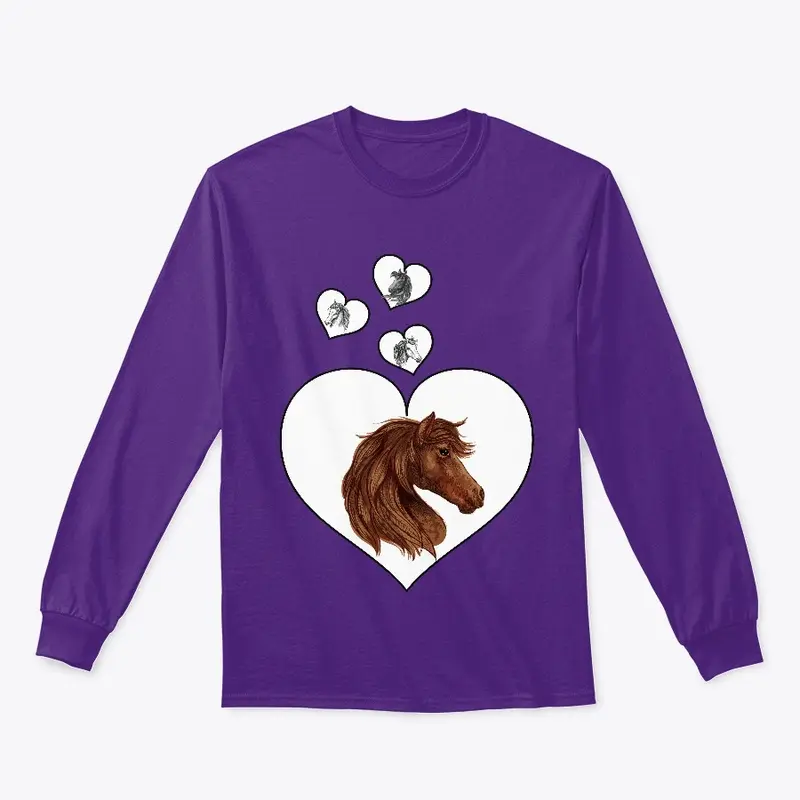 Horse and Heart Long Sleeve Tee