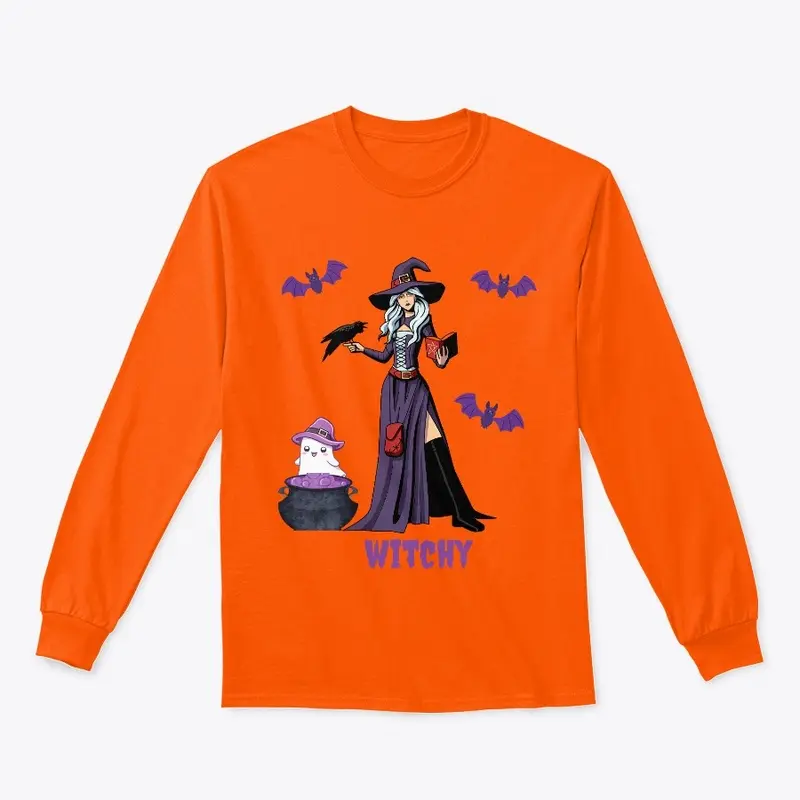 Witchy Halloween Long Sleeve Tee