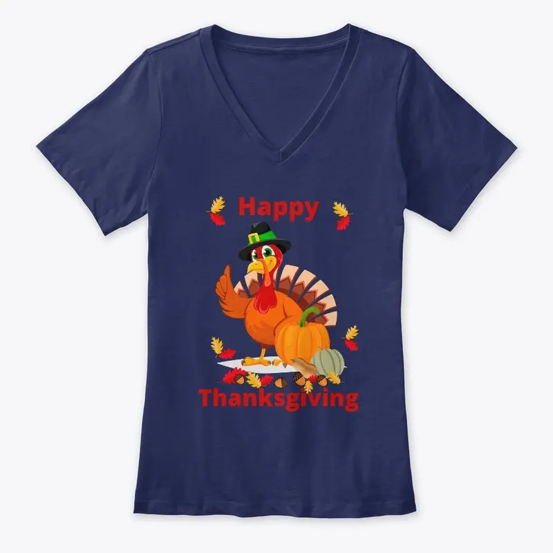 Happy Thanksgiving V-Neck Tee