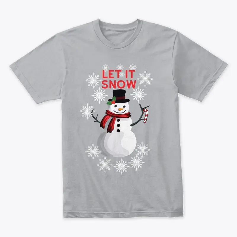 Let It Snow Snowman - Red Letters