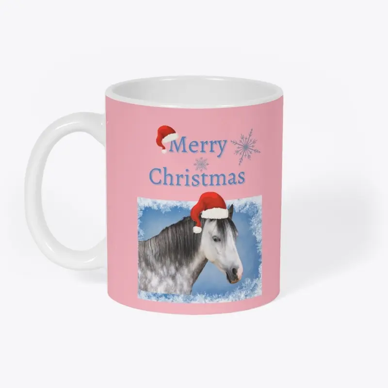 Merry Christmas Horse Santa Hat, Mug 2