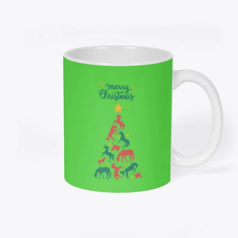 Merry Christmas Horse Tree Mug