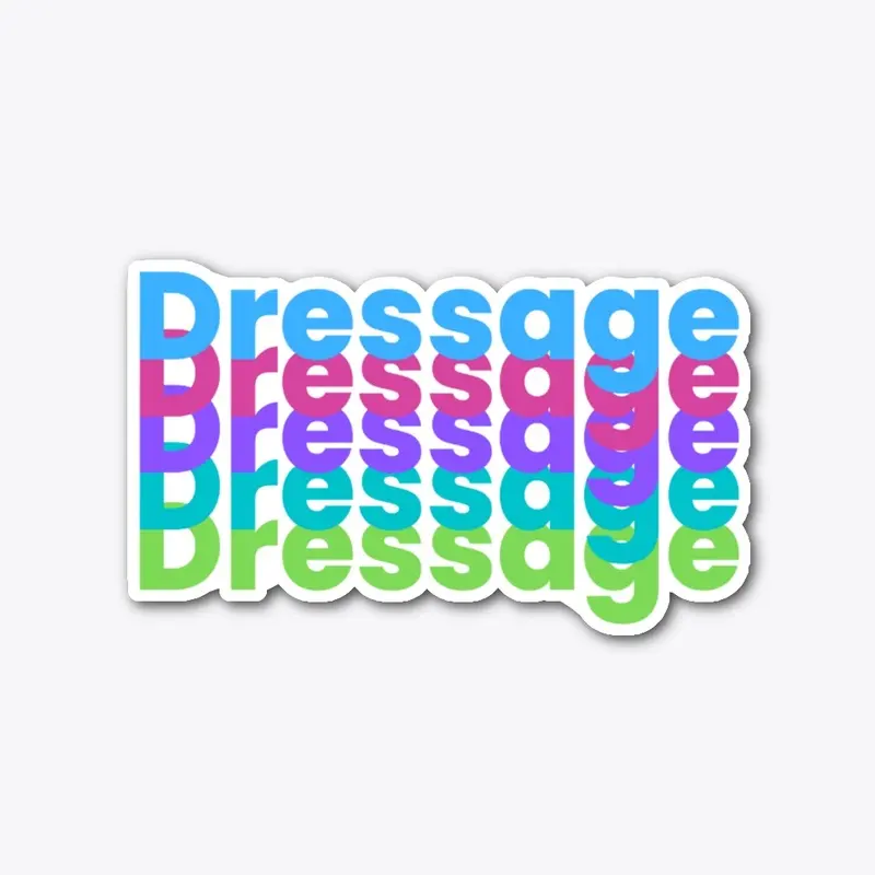 Dressage Typography Die Cut Sticker