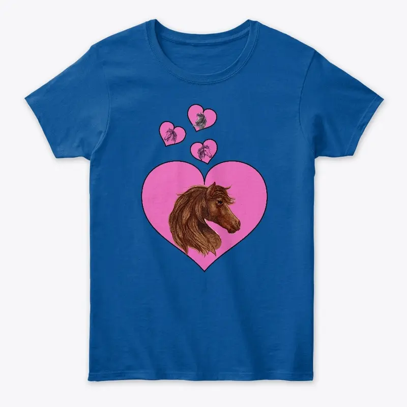 Pink Heart & Horse T-Shirt