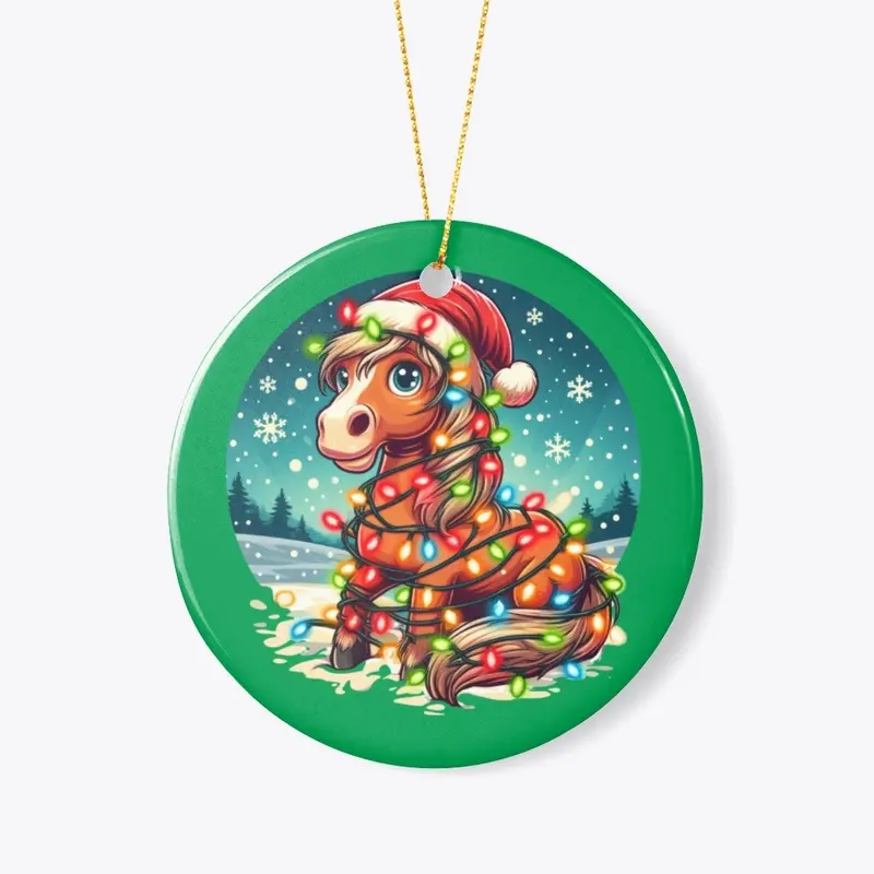 Tangled Christmas Horse Ornament